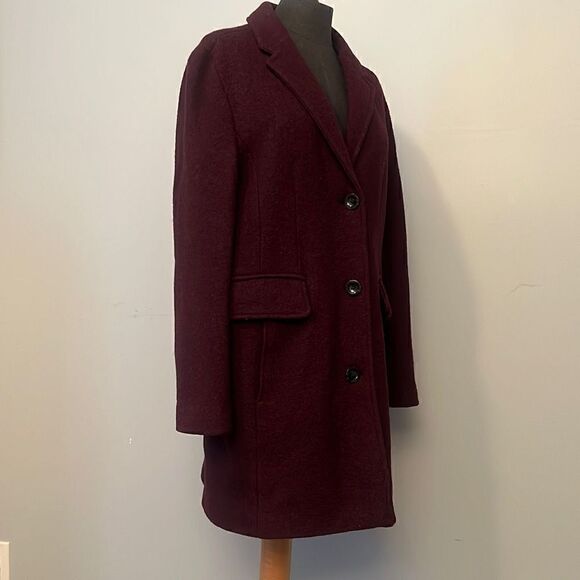 Lands' End Women's Brown Wool Blend Button Front Coat - Picture 3 of 12